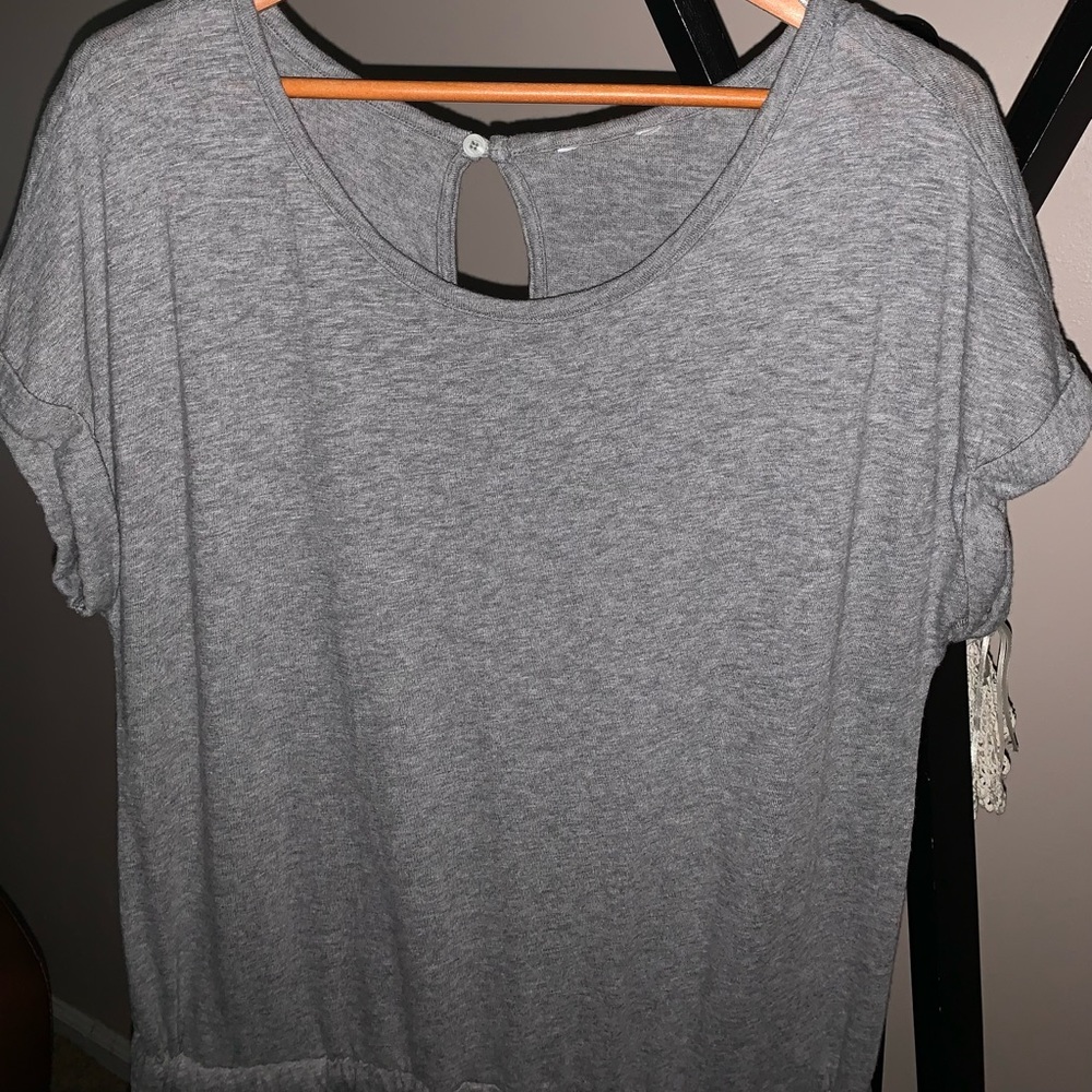 Gray Cotton Oversized Shorts Romper NWOT M